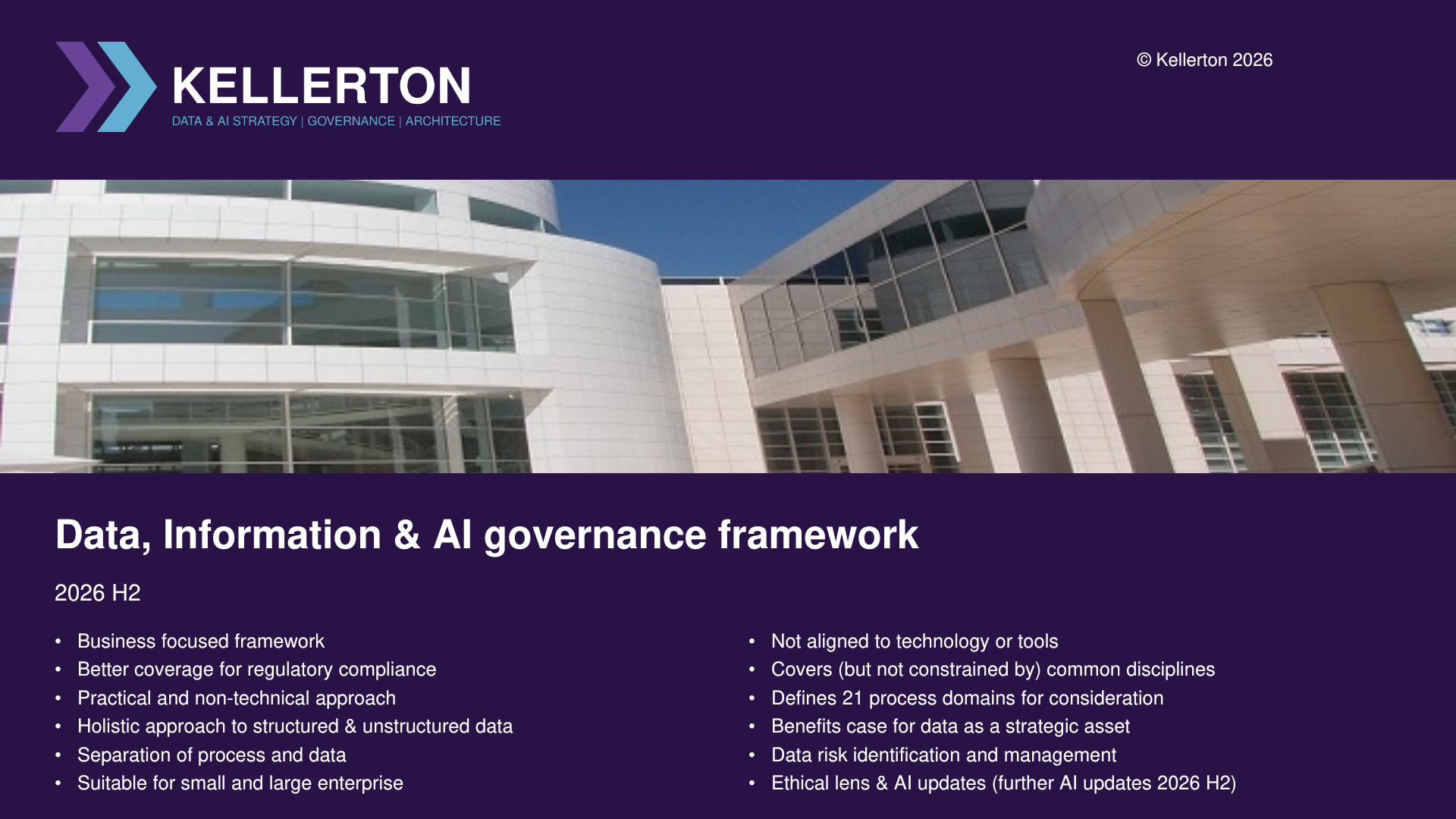 Kellerton Data, Information and AI governance framework, 2026 H2